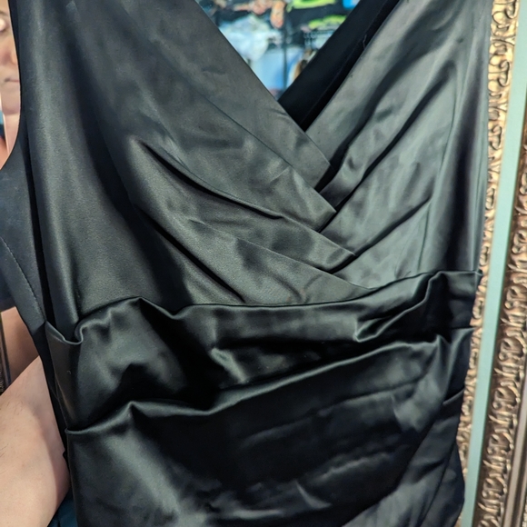 Black Satin 'Susi Chin for Maggy' Cocktail Dress - Size 8 - Picture 1 of 4